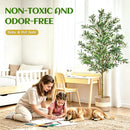7FT Artificial Olive Tree Indoor Tall Faux with Planter & Basket