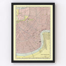 Vintage Map of New Orleans, Louisiana 1903