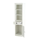 Retro Style 75'' Tall Display Shelf With Cabinet For Hallways Living Room Kitchen - White by HouseOfZazla