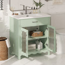 Modern Bathroom Vanity With Tempered Glass Doors