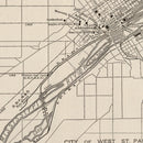 Vintage Map of St. Paul, Minnesota 1924