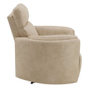 Elison - Motion Glider Recliner With Swivel - Dark Beige Polish Microfiber by Unique Piece Furniture