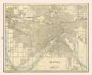 Vintage Map of St. Paul, Minnesota 1901