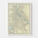 Vintage Map of Minneapolis, Minnesota 1901