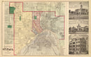 Vintage Map of St. Paul, Minnesota 1874