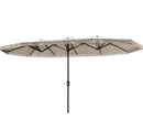 Extra Large Outdoor Umbrella with Fringe and Crank Handle