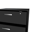 3 Drawers Storage Cabinet with Casters Lions Office, Black Wengue Finish