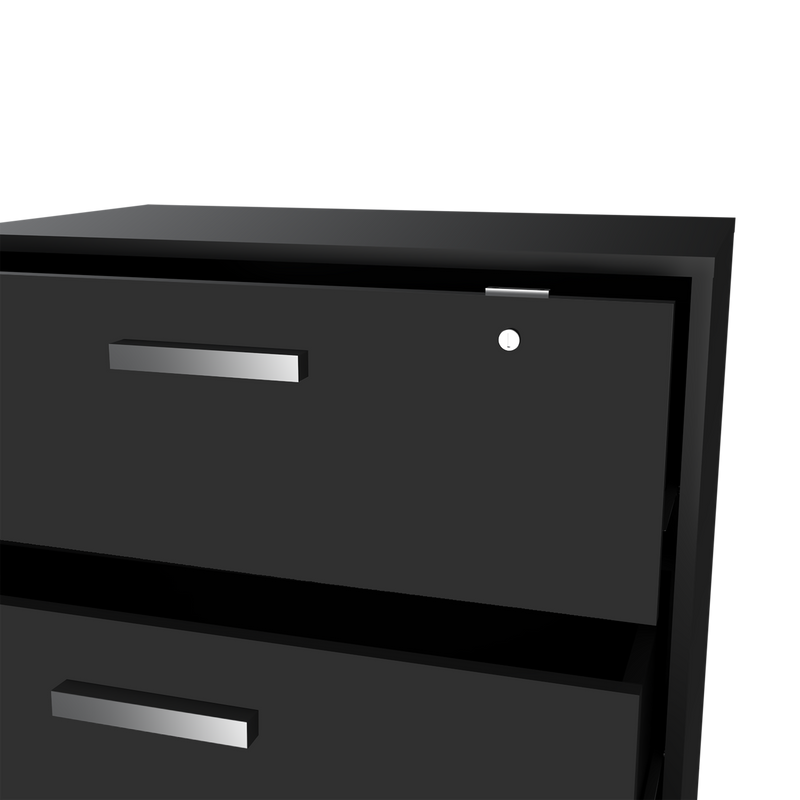 3 Drawers Storage Cabinet with Casters Lions Office, Black Wengue Finish