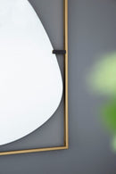 Poppy Mirror With Metal Frame Contemporary Design For Bathroom, Entryway Wall Decor by HouseOfZazla