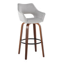 Mustang - Contemporary Fixed Height Barstool With Swivel & Round Footrest (Set of 2) by HouseOfZazla
