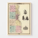 Vintage Map of Milwaukee County, Wisconsin 1878