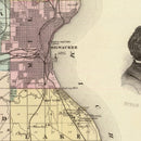 Vintage Map of Milwaukee County, Wisconsin 1878