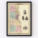 Vintage Map of Milwaukee County, Wisconsin 1878