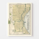 Vintage Map of Milwaukee, Wisconsin 1891