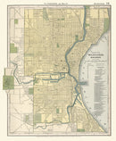 Vintage Map of Milwaukee, Wisconsin 1891
