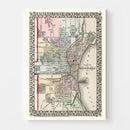 Vintage Map of Milwaukee, Wisconsin 1874