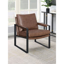 Starkston - Upholstered Track Arm Accent Chair - Brown by HouseOfZazla