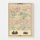 Vintage Map of Waukesha County, Wisconsin 1878