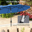 Outsunny 9.5' Double-Sided Patio Umbrella with 3 Air Vents, Tilt and Crank by HouseOfZazla