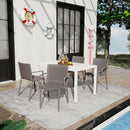 4 Modern Stackable Armchair Matched With Long Table by HouseOfZazla