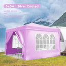 10'X10' Folding Canopy With 4 Removable Sidewalls Outdoor Event Shelter UPF 50+ Gazebo Portable Tents For Parties Beach Camping Wedding Ez Pop Up Canopy 4 Pieces Weight Bag + Carry Bag by HouseOfZazla