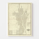 Vintage Map of Milwaukee, Wisconsin 1856