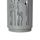 34.25'H Light Gray Metal Cutout Outdoor Water Fountain with LED Lights by HouseOfZazla