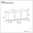 Harper - 3 Door Sideboard Buffet / Storage Cabinet - Walnut Brown by HouseOfZazla