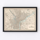 Vintage Map of Philadelphia, Pennsylvania 1893