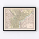 Vintage Map of Philadelphia, Pennsylvania 1901