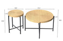 Coffee And End Table Set Waterproof Cover, Distressed Cylindrical Design, Legs Classic Rustic Charm (Set of 2) by HouseOfZazla