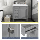 30" Bathroom Vanity with Top Sink, Modern Bathroom Storage Cabinet with 2 Drawers and a Tip-out Drawer, Single Sink Bathroom Vanity