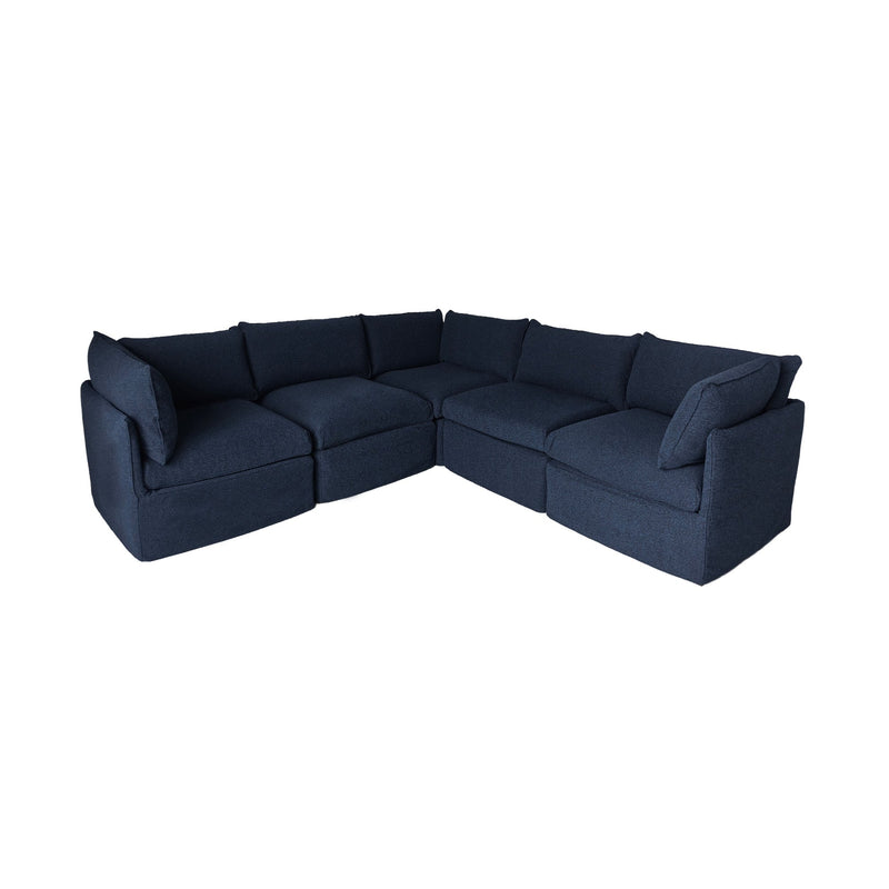 L Shaped Sectional, 103-Inch Modular Patio Sofa, Blue, photo 3 of 6