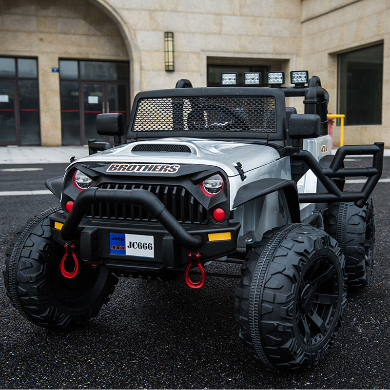 24V JEEP Double Drive Children Ride- on Car With 200Wx2 12V9AHx2Battery, Parent Remote Control, Electron assisted steering wheel, Foot Pedal, Led lights, music board with bluetooth/MP3/music/ volume
