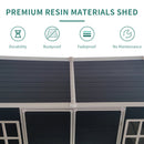 8x4ft Outdoor Resin Garden Shed with Floor and 2 Windows by HouseOfZazla