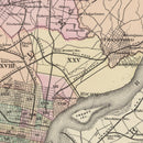 Vintage Map of Philadelphia, Pennsylvania 1872