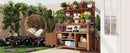TOPMAX Potting Bench with Hutch, 50.2' Solid Fir Wood Garden Workstation by HouseOfZazla
