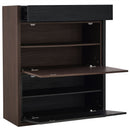 Modern Extendable & Rotating Cabinet With Drawer And Flip Doors For Versatile Storage - Black / Dark Walnut by HouseOfZazla