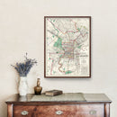 Vintage Map of Philadelphia, Pennsylvania 1890