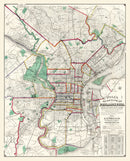 Vintage Map of Philadelphia, Pennsylvania 1890