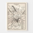 Vintage Map of Philadelphia, Pennsylvania 1828