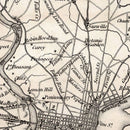 Vintage Map of Philadelphia, Pennsylvania 1828