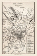 Vintage Map of Philadelphia, Pennsylvania 1828