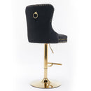 Thick Swivel Barstools Adjusatble Seat Height From 25-33", Modern Upholstered Bar Stools With Backs Comfortable Tufted For Home Pub And Kitchen Island (Set of 2) by Unique Piece Furniture