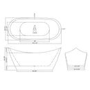 Glossy Freestanding Bathtub, Double Slipper Design, Deep Soaking Comfort by HouseOfZazla