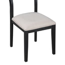 5-Piece Multifunctional Dining Table Set, Farmhouse Dining Set with Extendable Round Table,Two Small Drawers and 4 Upholstered Dining Chairs for Kitchen and Dining Room (Black)