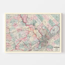Vintage Map of Philadelphia, Pennsylvania 1882
