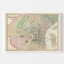 Vintage Map of Philadelphia, Pennsylvania 1874