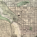 Vintage Map of Philadelphia, Pennsylvania 1874