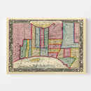 Vintage Map of Philadelphia, Pennsylvania 1860